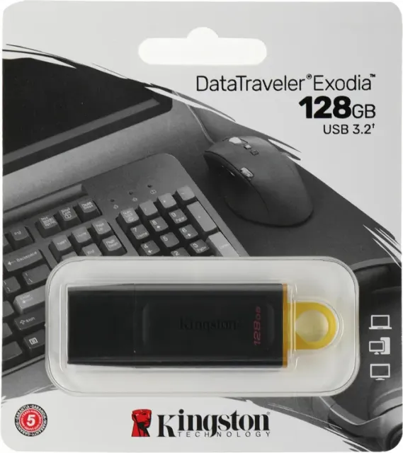 Флеш-накопитель Kingston DataTraveler Exodia DTX/128GB USB 3.2 Gen1 128 GB black/yellow