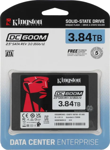 Твердотельный накопитель Kingston SSD 3,84TB SEDC600M/3840G 2.5" 7mm SATA3