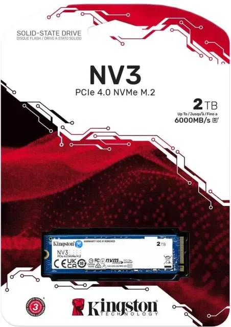 Твердотельный накопитель Kingston SSD 2TB SNV3S/2000G NV3 M.2 2280 PCIe 4.0 x4