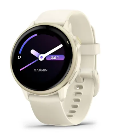 Смарт-часы Garmin Vivoactive 6 золотистый, ремешок слоновая кость 42,2мм