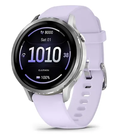 Смарт-часы Garmin Venu 4 серебристый, фиолетовый ремешок 41мм