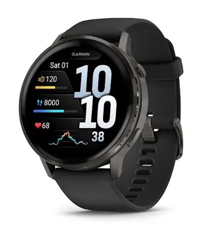 Смарт-часы Garmin Venu 4 черный, черный ремешок 45мм