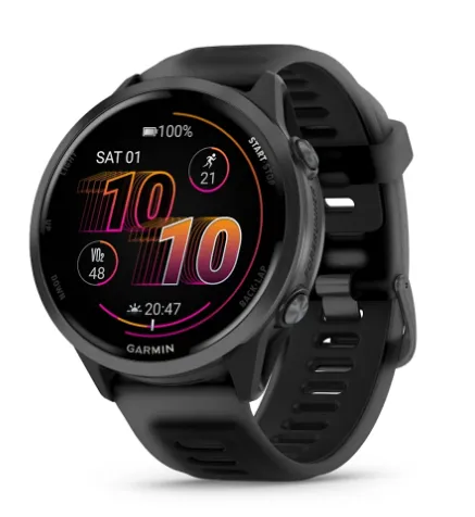 Смарт-часы Garmin Forerunner 570 черный, темно-серый безель, черный ремешок 47мм