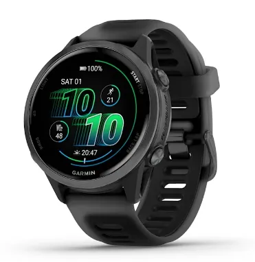 Смарт-часы Garmin Forerunner 570 черный, темно-серый безель, черный ремешок 42мм