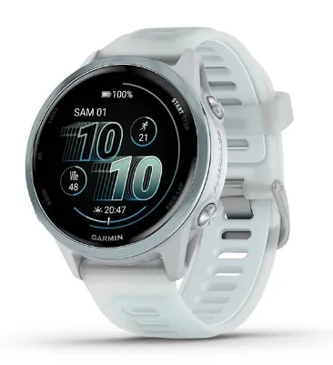 Смарт-часы Garmin Forerunner 570 белый, голубой безель, бело-голубой ремешок 42мм