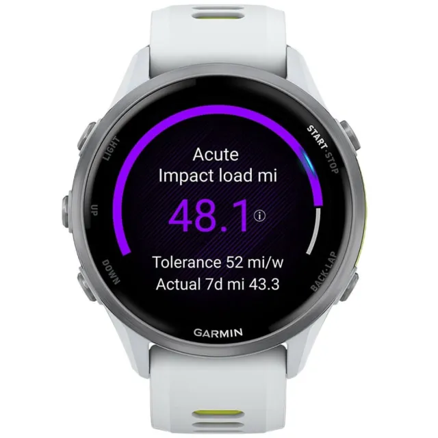 Смарт-часы Garmin Forerunner 970 белый, титановый безель, бело-желтый ремешок 47мм