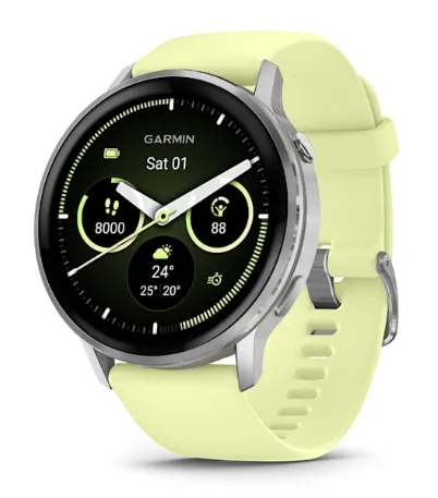Смарт-часы Garmin Venu 4 серебристый, желтый ремешок 45мм