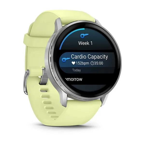 Смарт-часы Garmin Venu 4 серебристый, желтый ремешок 45мм