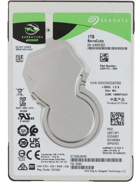 Жесткий диск Seagate BarraCuda 1TB 2.5" 7200RPM 128MB SATA Mobile ST1000LM049