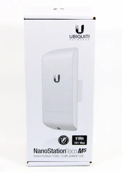 Точка доступа Wi-Fi Ubiquiti NanoStation Loco M5 (AP/CPE), 5 ГГц (a/n), airMAX, 3 км, MIMO 2х2