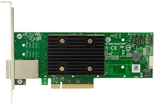 Контроллер Raid Broadcom LSI 9500-8e SGL PCIe Gen4 x8 LP, Tri-Mode SAS/SATA/NVMe 12G HBA, 8port