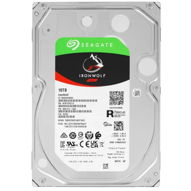 Жесткий диск Seagate IronWolf 10TB 3.5" 7200RPM 256MB SATA NAS ST10000VN000