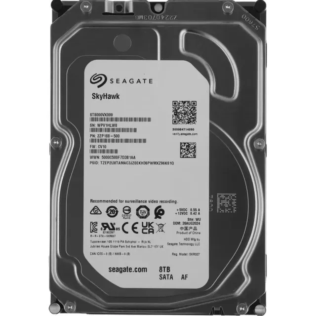 Жесткий диск Seagate SkyHawk 8TB 3.5" 5400RPM 256MB SATA DV ST8000VX009