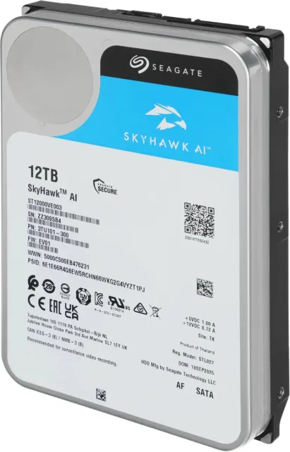 Жесткий диск Seagate SkyHawk AI 12TB 3.5" 7200RPM 512MB SATA DV ST12000VE003