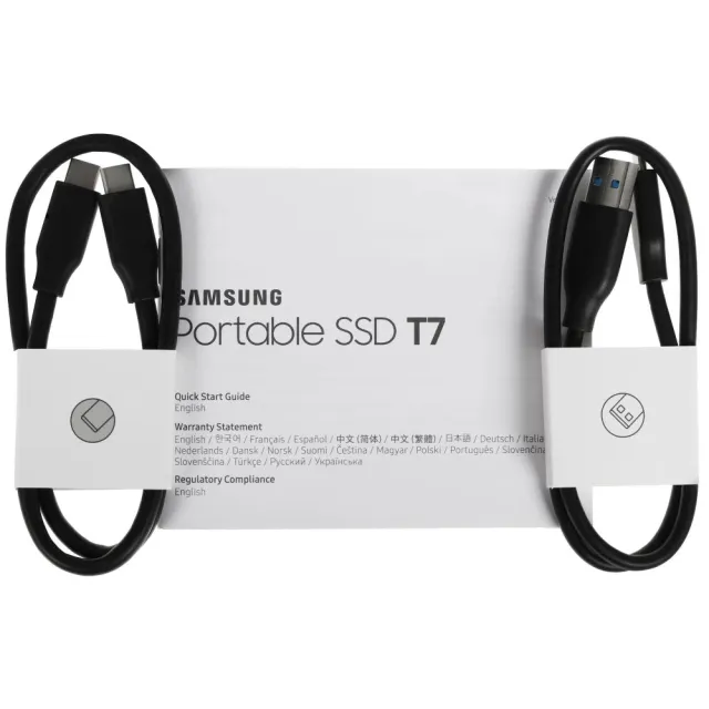 Внешний SSD Samsung 1TB MU-PC1T0T/WW T7 Type-C, USB 3.2, R/W 1050/1000MB/s, Gray (12мес)