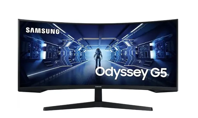 Монитор Samsung 34" C34G55TWWI, 3440x1440, VA, 165Hz, HDMI+DP, curved, black