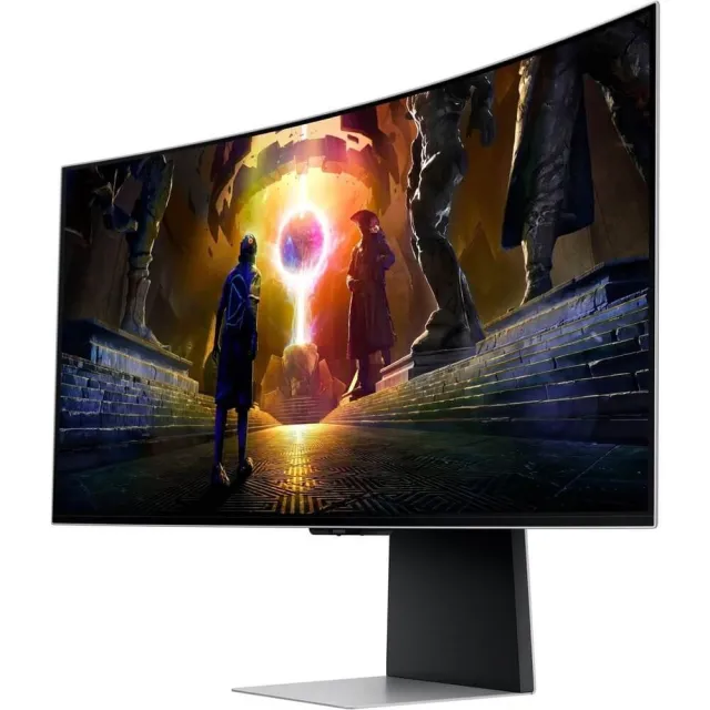 Монитор Samsung 34" S34DG852SI, 3440x1440, OLED, 175Hz, HDMIx2+DP+USB-C, curved, Smart, silver