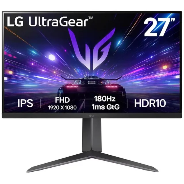 Монитор LG 27" 27GS65F-B, 1920x1080, IPS, 180Hz, HDMI+DP, pivot, black