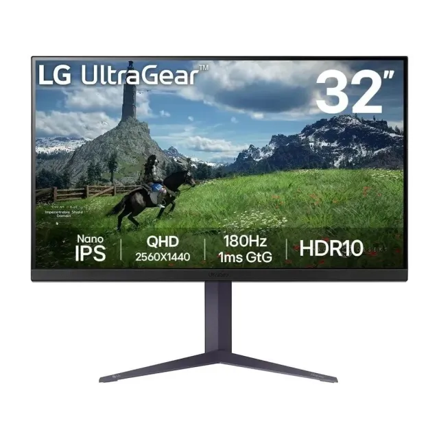 Монитор LG 32" 32GS85Q-B, 2560x1440, IPS, 180Hz, HDMIx2+DP+USB, pivot, black